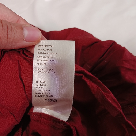 Anthropologie Gretel Embroidered Maxi Dress Maroon White Floral Boho XSP - Picture 8 of 8